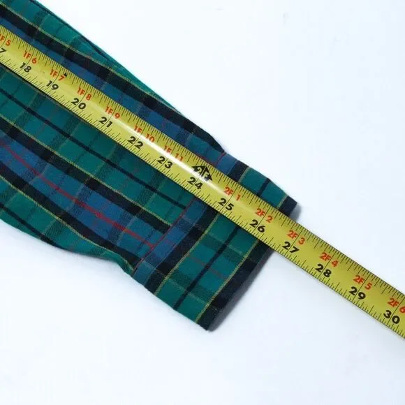 RRL Double Ralph Lauren Cotton Green/Blue Multi Plaid Button Down Shirt, Small - Picture 11 of 12